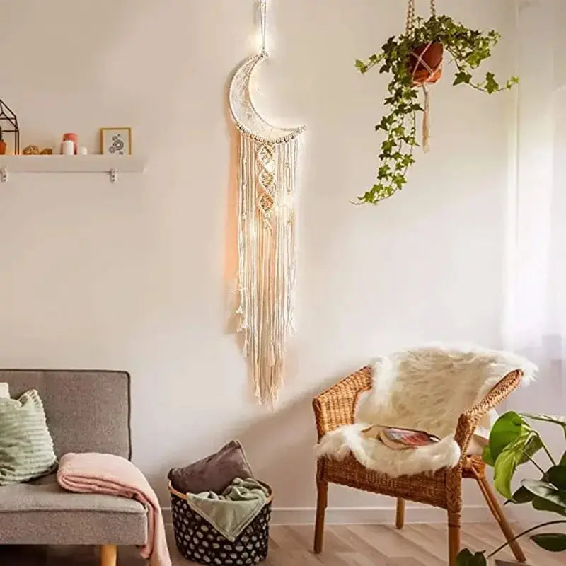 Kuroyashi Moon Macrame Wall Hanging eprolo