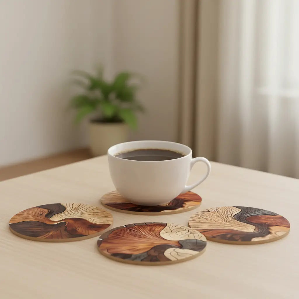 Kuroyashi Wooden Coaster Set (6 Pack) eprolo