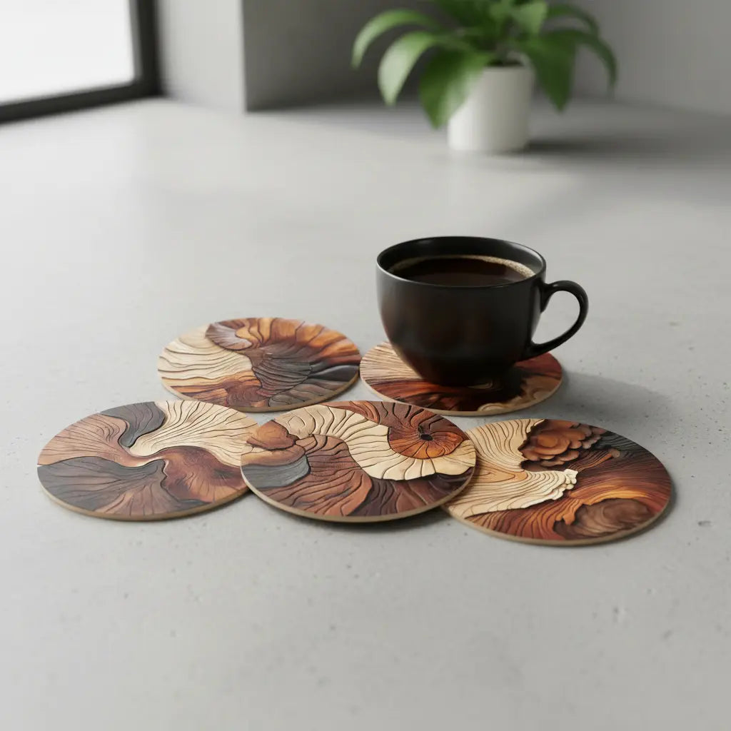 Kuroyashi Wooden Coaster Set (6 Pack) eprolo